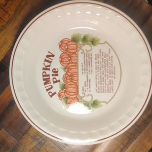 Vintage Pumpkin Pie Recipe Dish
